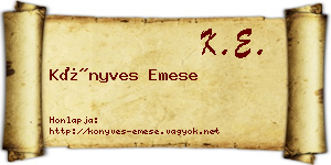 Könyves Emese névjegykártya