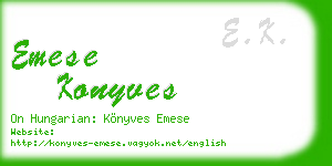 emese konyves business card