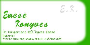 emese konyves business card